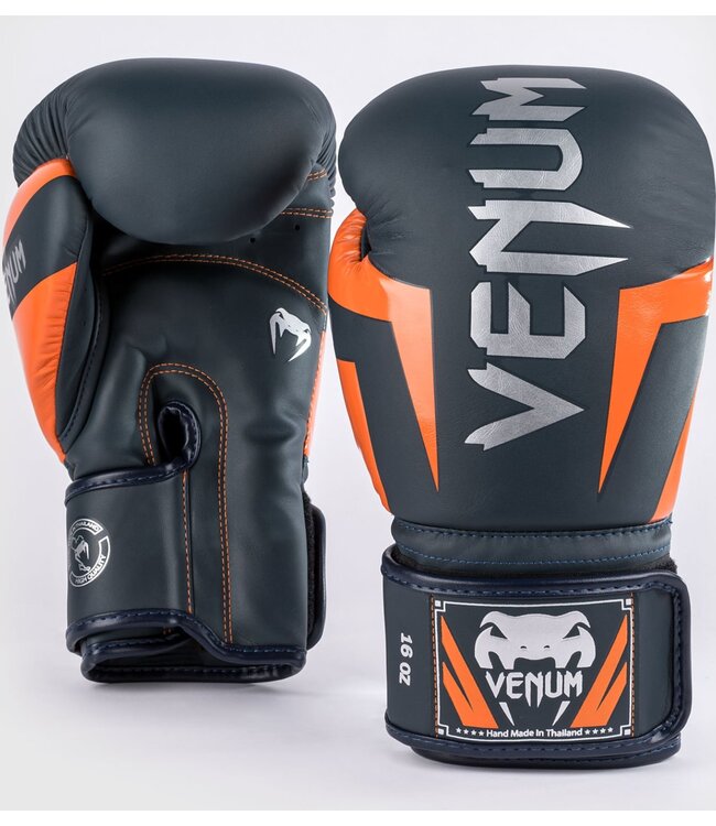 Venum Elite (Kick)Boxing Gloves Navy Silver Orange