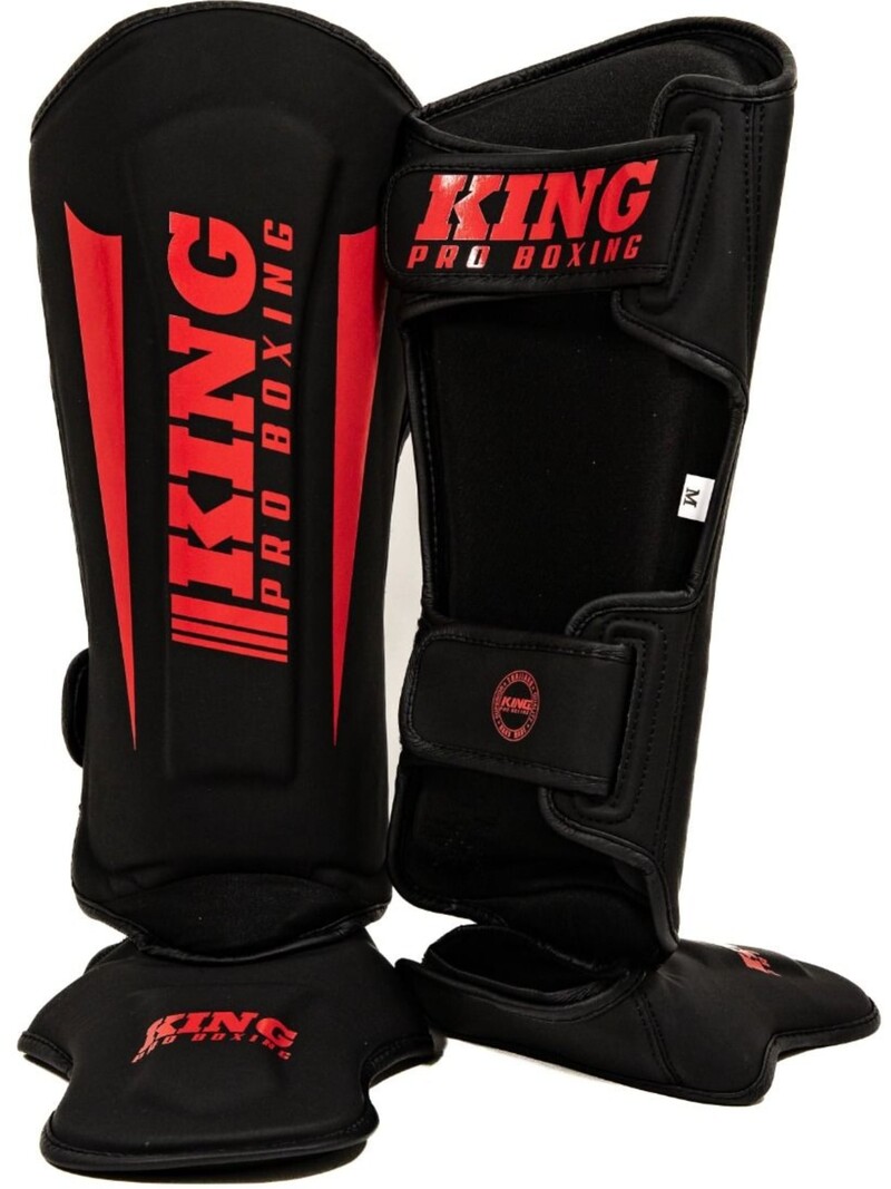 King Pro Boxing King Pro Boxing Shinguards KPB/SG REVO 8 Black Red