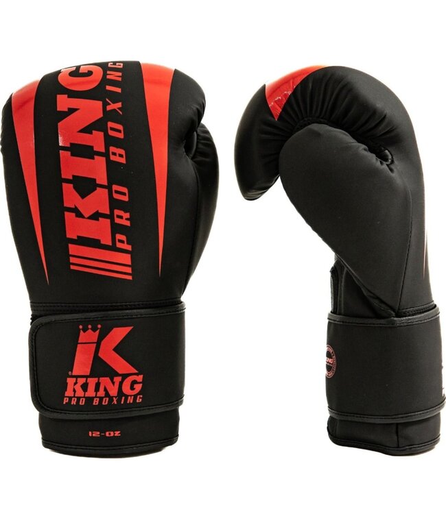 King Pro Boxing KPB/REVO 8 Boxhandschuhe Schwarz Rot