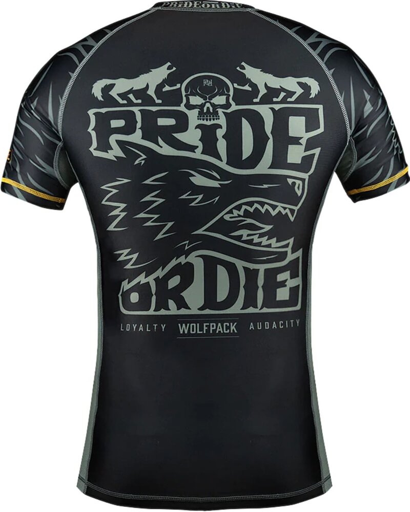 Pride or Die PRiDe or Die Rash Guard WOLFPACK V.2 Zwart