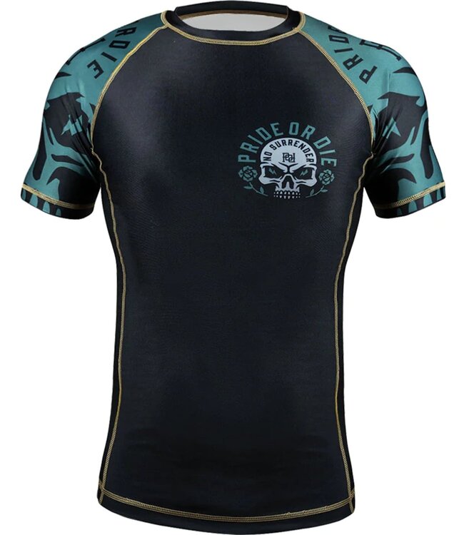 PRIDE or Die Rash Guard NO SURRENDER Zwart