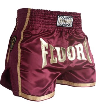 Fluory Fluory Kickboks Broek Muay Thai Short Wijnrood MTSF28