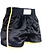 Fluory Fluory Kickboks Broek Muay Thai Short Zwart Geel MTSF37