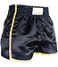 Fluory Kickboks Broek Muay Thai Short Zwart Geel MTSF37