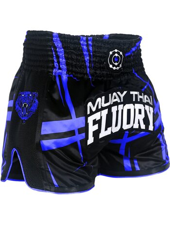 Fluory Fluory Kickboks Broekje Stripes Zwart Blauw