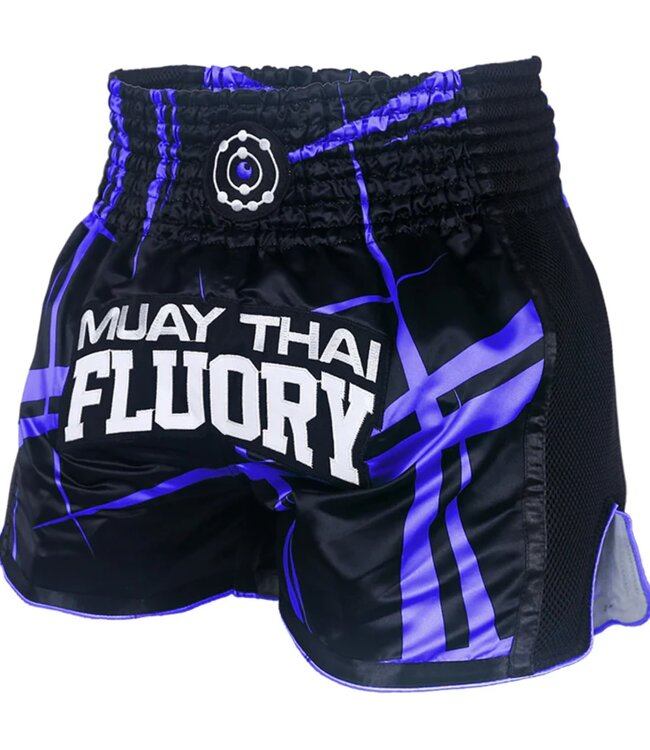 Fluory Kickboxing Shorts Stripes Black Blue