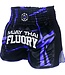 Fluory Kickboxing Shorts Stripes Black Blue
