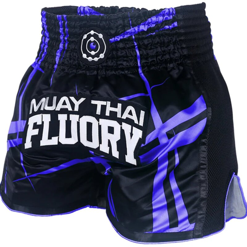 Fluory Fluory Kickboks Broekje Stripes Zwart Blauw