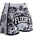 Fluory Fluory Sak Yant Tiger Muay Thai Shorts White Black MTSF66
