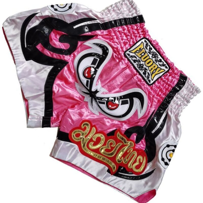 Fluory Fluory Muay Thai Kickboxing Shorts Pink Gold MTSF80