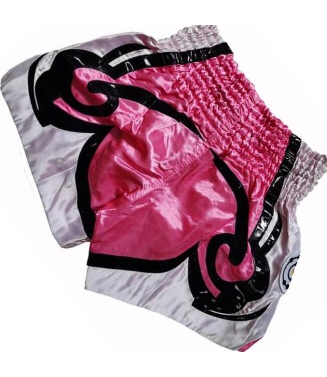 Fluory Muay Thai Short Kickboxing Short Pink Gold MTSF80