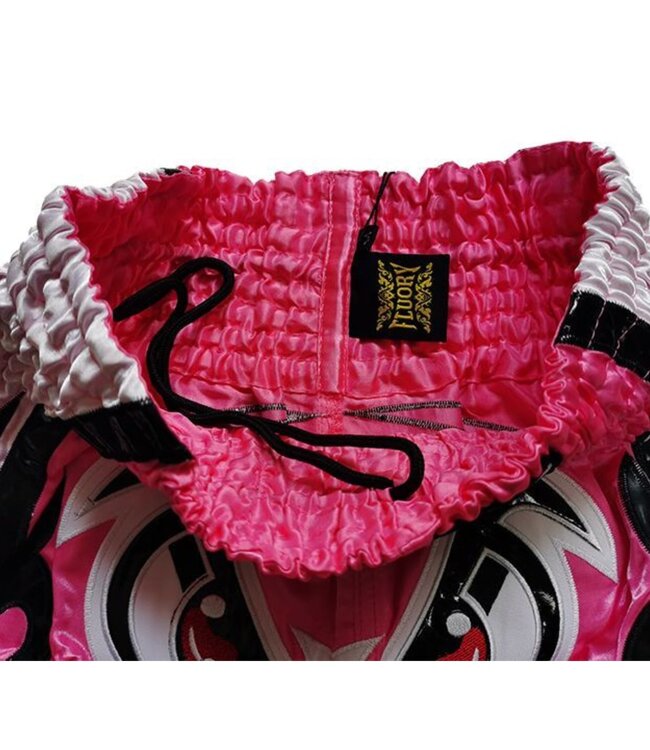 Fluory Muay Thai Short Kickboxing Short Pink Gold MTSF80