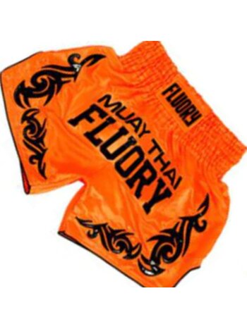 Fluory Fluory Muay Thai Kickboxing Shorts Neon Orange MTSF73