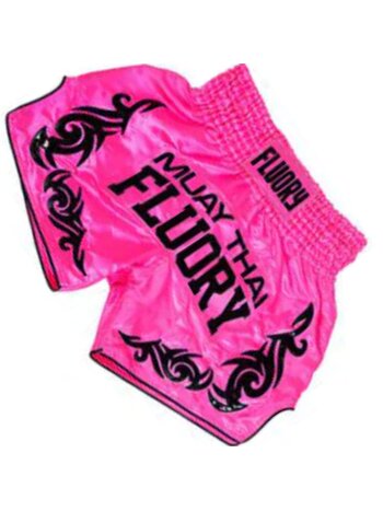 Fluory Fluory Muay Thai Kickboxing Shorts Neon Pink MTSF73