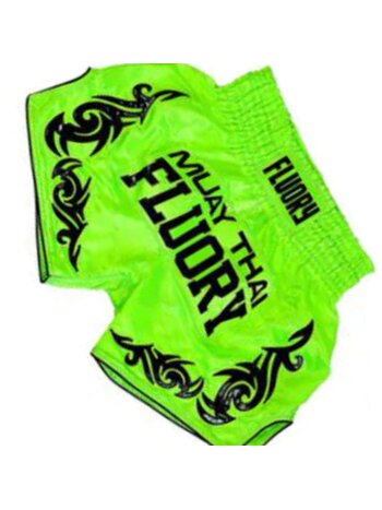 Fluory Fluory Muay Thai Short Kickboxing Short Neon Green MTSF73