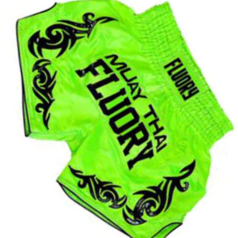 Fluory Fluory Muay Thai Short Kickboxing Short Neon Green MTSF73