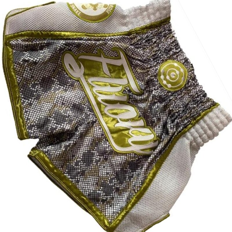 Fluory Fluory Muay Thai Kickboxing Shorts Snake Gold MTSF82