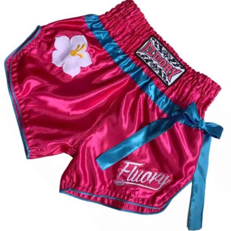 Fluory Fluory Kickboks Muay Thai Broekje Roze Blauw Strikje MTSF85