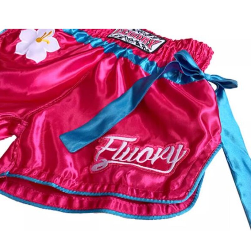 Fluory Fluory Kickboks Muay Thai Broekje Roze Blauw Strikje MTSF85