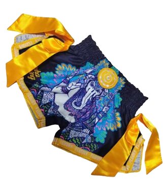 Fluory Fluory Muay Thai Kickboks Broekje Olifant Zwart MTSF101
