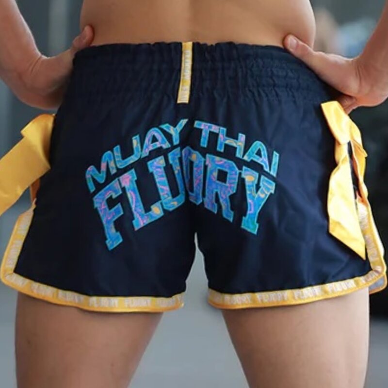 Fluory Fluory Kickboxen Muay Thai Shorts Elefant Schwarz MTSF101