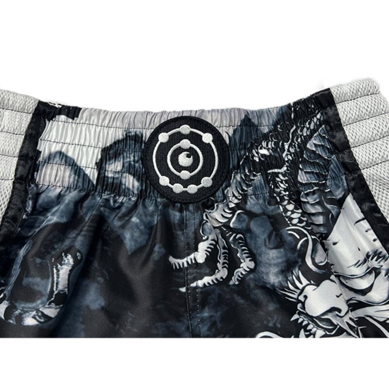 Fluory Fluory Muay Thai Shorts "Tiger vs Dragon" Schwarz Weiß MTSF113