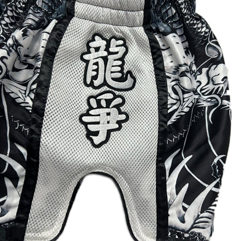 Fluory Fluory Muay Thai Shorts "Tiger vs Dragon" Black White MTSF113