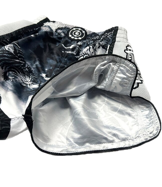 Fluory Fluory Muay Thai Shorts "Tiger vs Dragon" Black White MTSF113