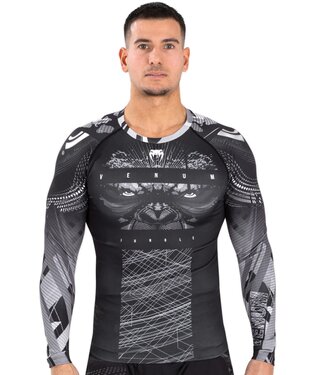 Venum Venum Gorilla Jungle Rash Guard L/A Schwarz Weiß Venum Venum Gorilla Jungle Rash Guard L/A Schwarz Weiß