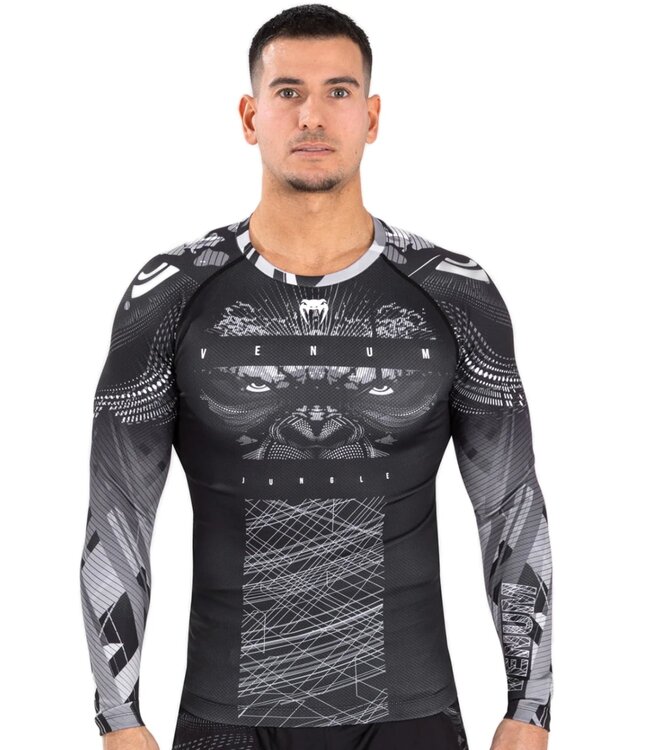 Venum Venum Gorilla Jungle Rash Guard L/S Black White