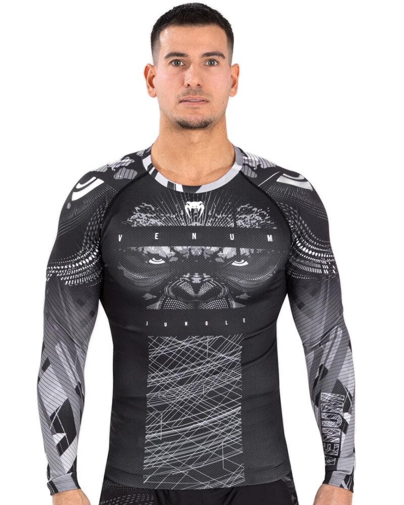 Venum Venum Gorilla Jungle Rash Guard L/A Schwarz Weiß