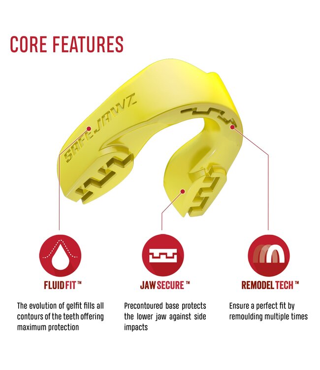 SAFEJAWZ SAFEJAWZ® Intro Series Mouthguard Yellow - Kids