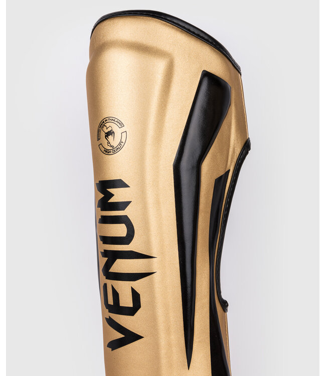Venum Muay Thai Kickboxen Schienbeinschoner Elite Gold Schwarz