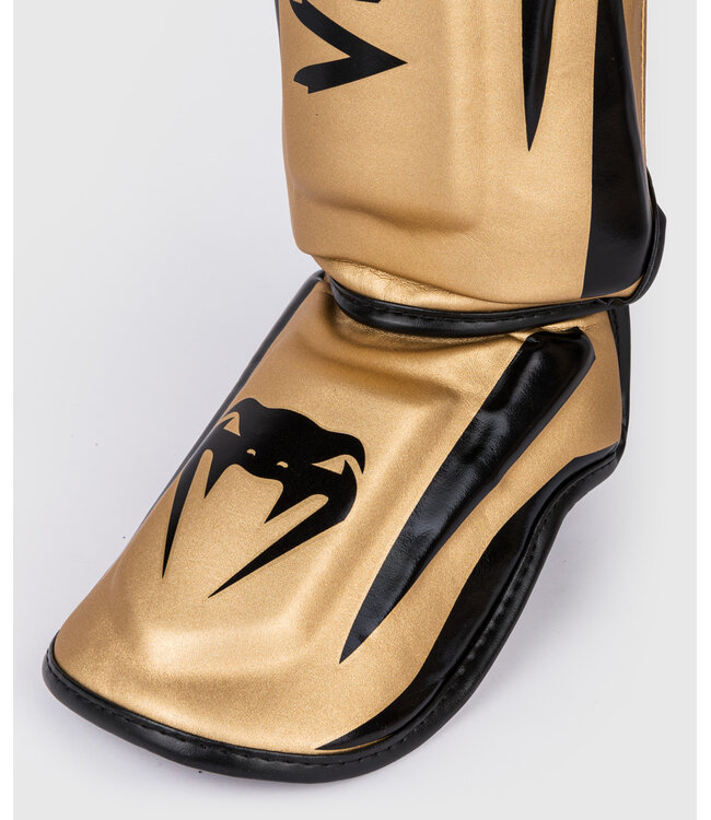 Venum Muay Thai Kickboxen Schienbeinschoner Elite Gold Schwarz