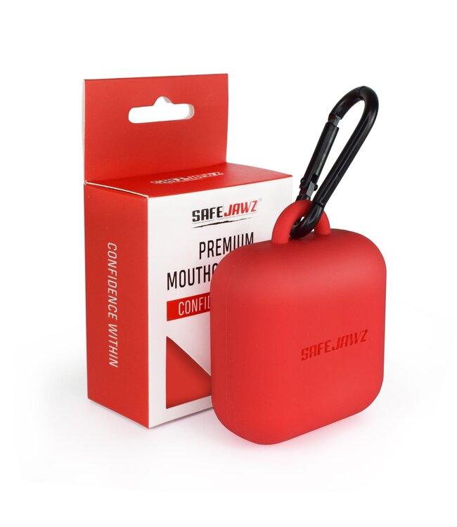 SAFEJAWZ Premium Siliconen Hoesje voor Gebitsbeschermer Rood