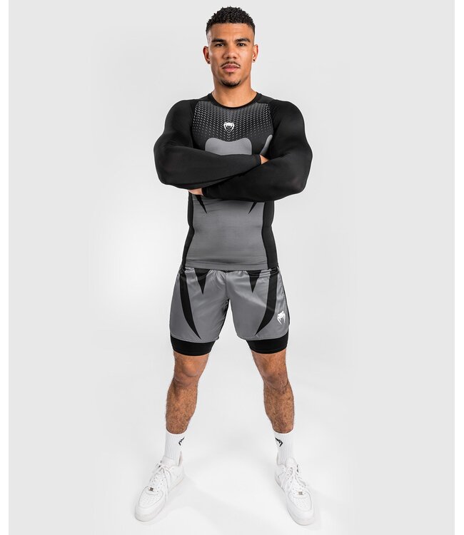 Venum Venum Attack Langarm-Rashguard für Herren, Schwarz/Grau