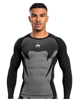 Venum Venum Attack Langarm-Rashguard für Herren, Schwarz/Grau
