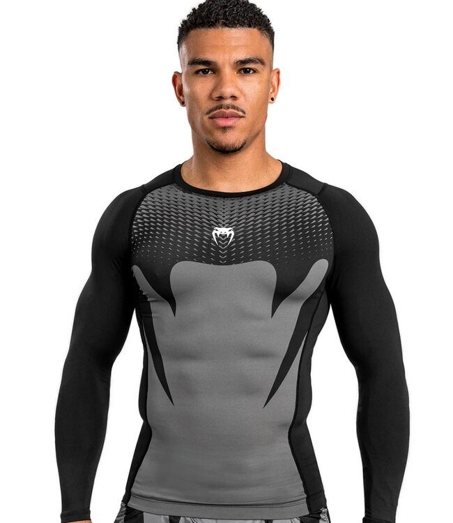 Venum Venum Attack Langarm-Rashguard für Herren, Schwarz/Grau