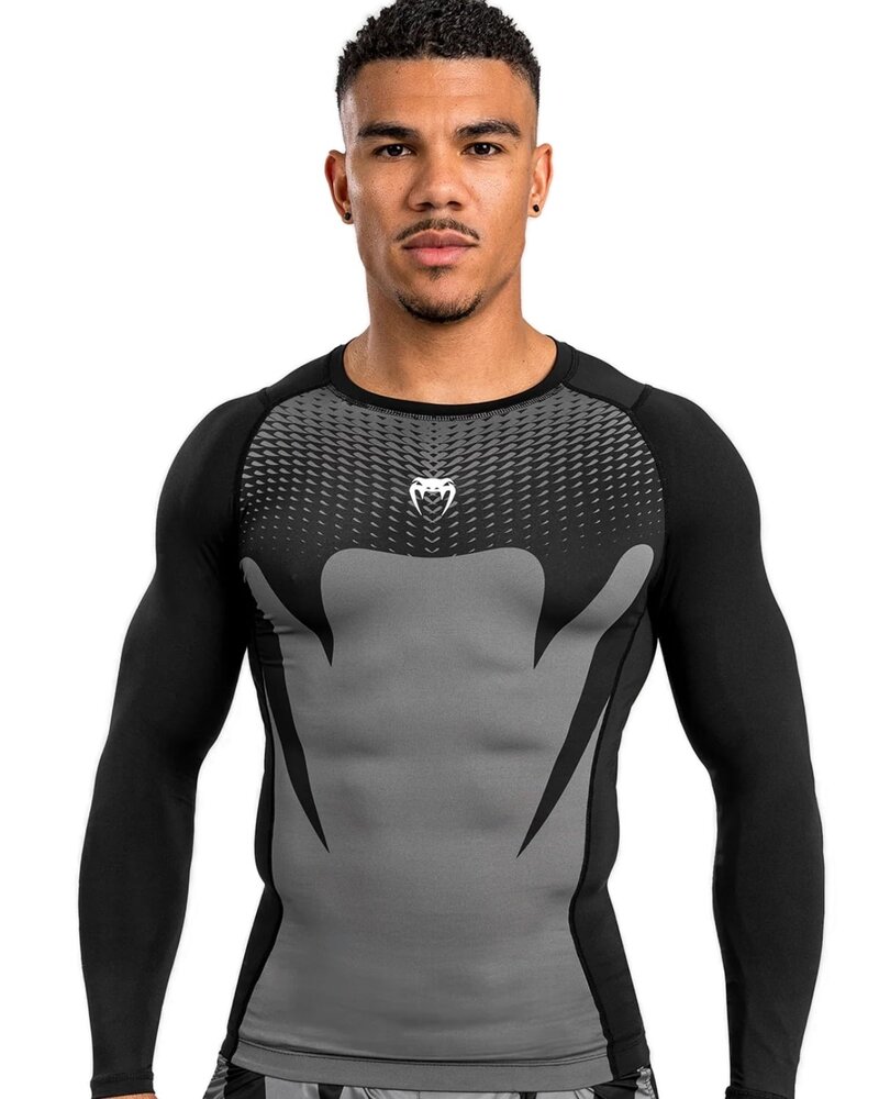 Venum Venum Attack Langarm-Rashguard für Herren, Schwarz/Grau