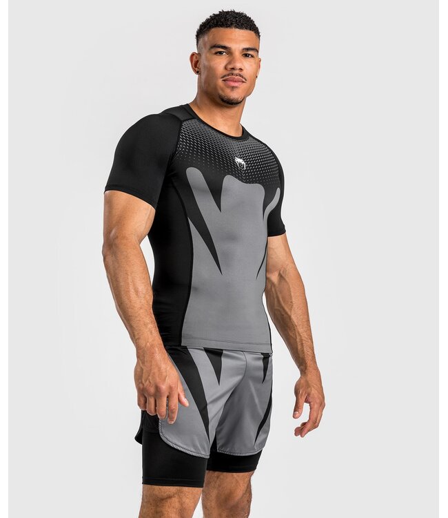 Venum Attack Rashguard Compression Shirt Black Grey