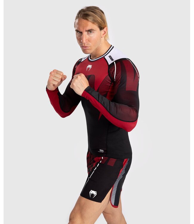Venum Adrenaline Rashguard Langarm Rot Schwarz