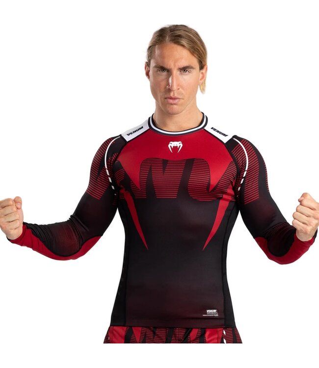 Venum Adrenaline Rashguard Langarm Rot Schwarz