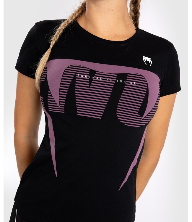 Venum Venum Adrenaline Damen T-Shirt Baumwolle Schwarz LilaVenum Adrenaline Damen T-Shirt Baumwolle Schwarz Lila