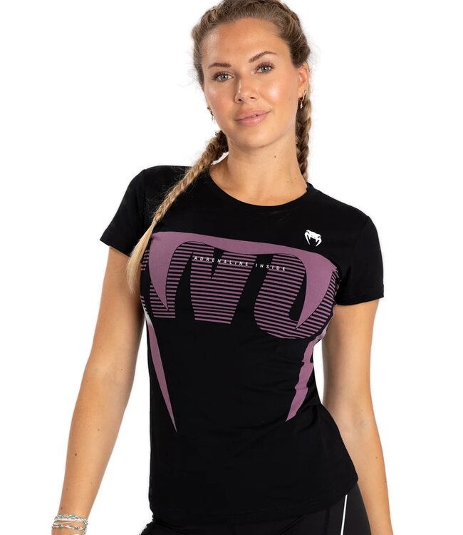 Venum Venum Adrenaline Damen T-Shirt Baumwolle Schwarz LilaVenum Adrenaline Damen T-Shirt Baumwolle Schwarz Lila