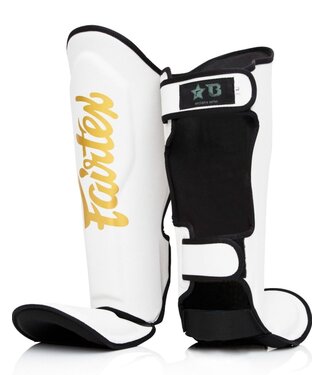 Fairtex Fairtex Booster FXB Kickboxing Shin Guards White Gold