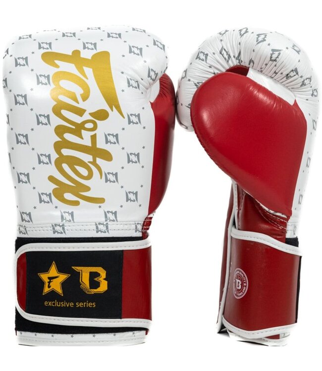 Fairtex x Booster Boxing Gloves FXB BG Star White Red