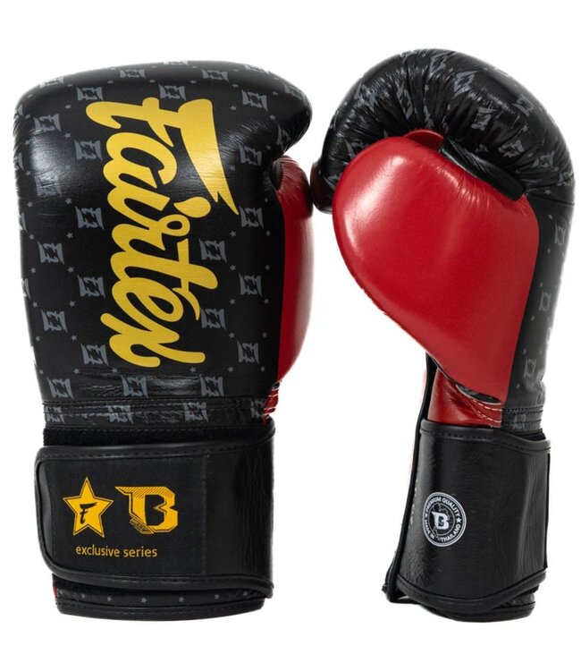 Fairtex x Booster Boxing Gloves FXB BG Star Black Red