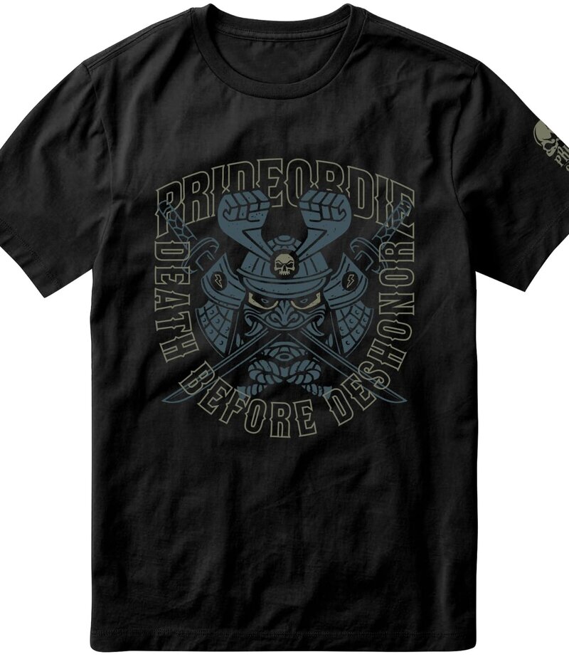 Pride or Die PRiDEorDiE T-Shirt SAMURAÏ Cotton Black