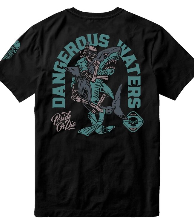 PRiDE or DiE DANGEROUS WATERS T-Shirt Cotton Black