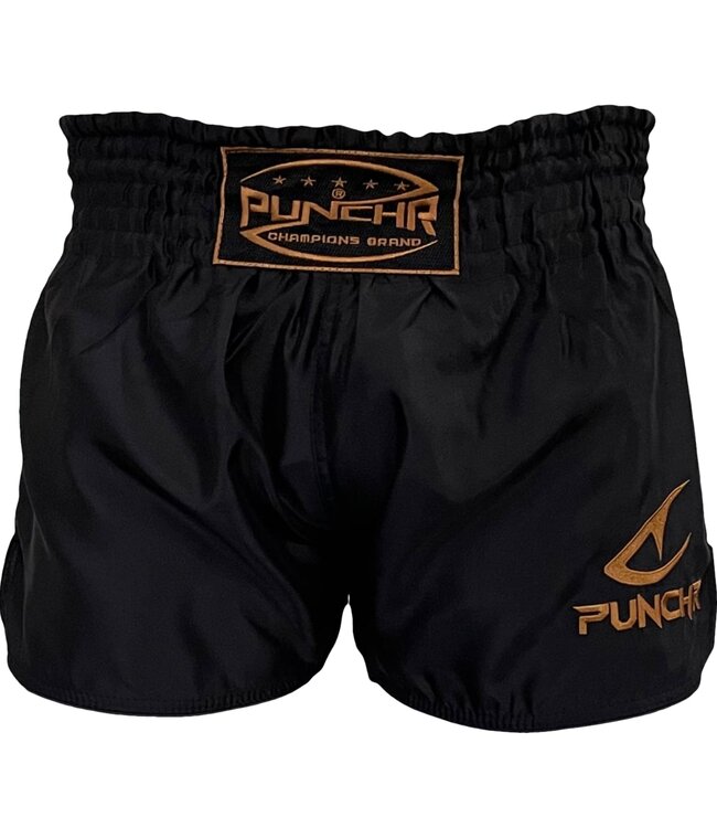 PunchR™  PunchR™ Classic Muay Thai Kickboxing Shorts Black Gold